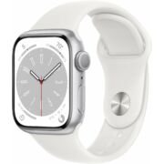 Apple Watch Series 8 GPS 45mm ezüst alumíniumtok fehér sportszíjjal