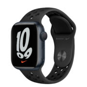 Apple Watch Series 7 Nike GPS 45mm éjfekete alumíniumtok, antracit-fekete Nike sportszíjjal